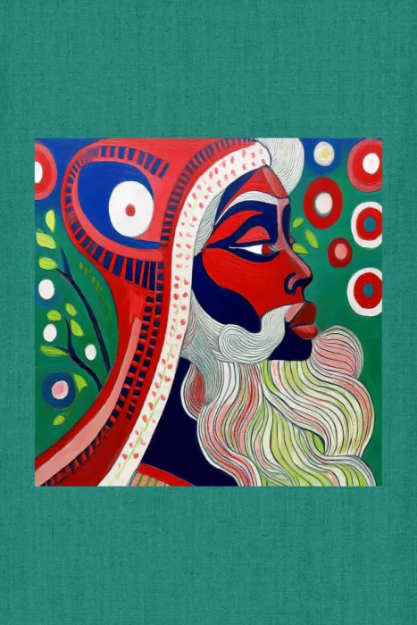 cartissi, casa: Winter Scene: Folk Art Print : Mystic Santa