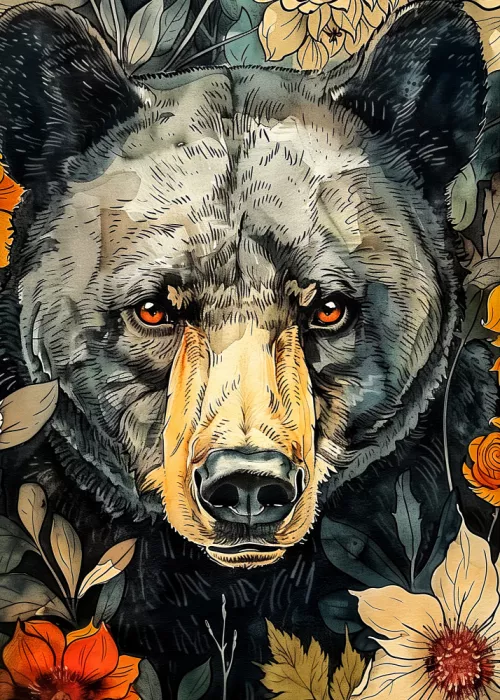 Jaszke, Justyna: Animal Bear Watercolor Animal Art 9