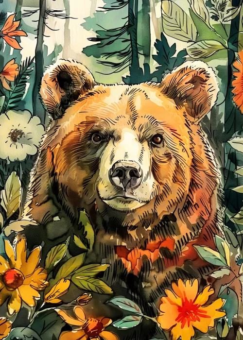 Jaszke, Justyna: Animal Bear Watercolor Animal Art 8