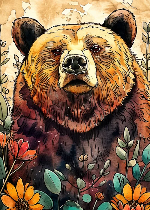 Jaszke, Justyna: Animal Bear Watercolor Animal Art 5