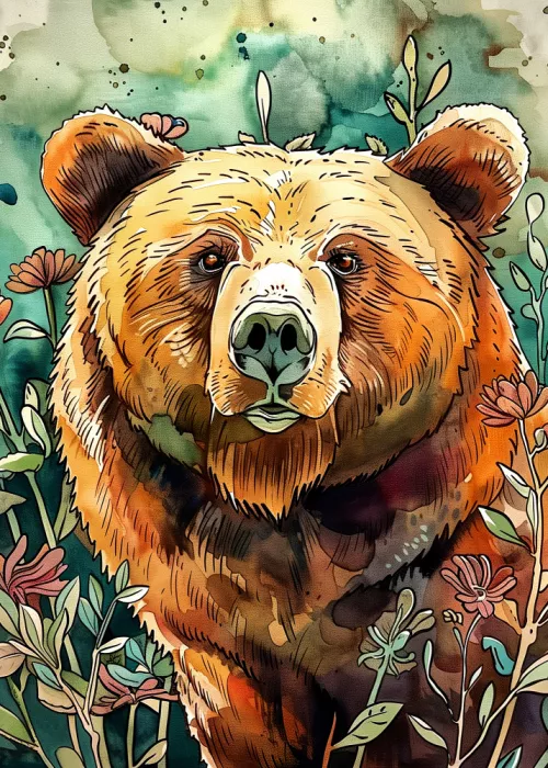 Jaszke, Justyna: Tier Bär Aquarell Tierkunst 3
