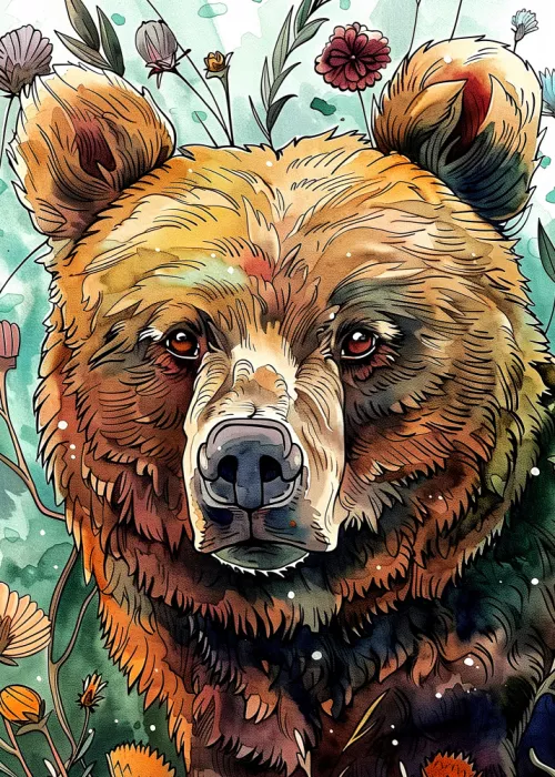 Jaszke, Justyna: Animal Bear Watercolor Animal Art 1