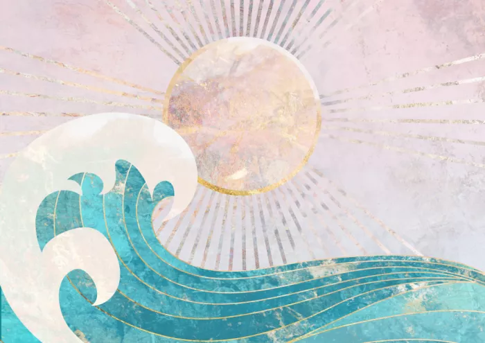 Manovski, Sarah: Landscape Sun waves pink