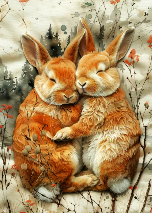 Jaszke, Justyna: Bunny watercolor animal art 1