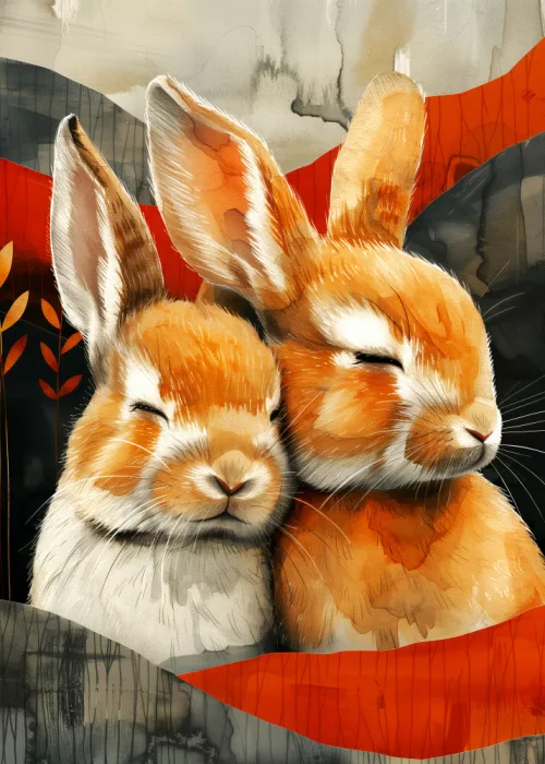 Jaszke, Justyna: Bunny watercolor animal art 3