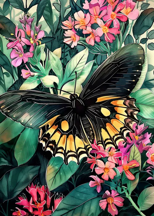 Jaszke, Justyna: Butterfly watercolor animal art 2