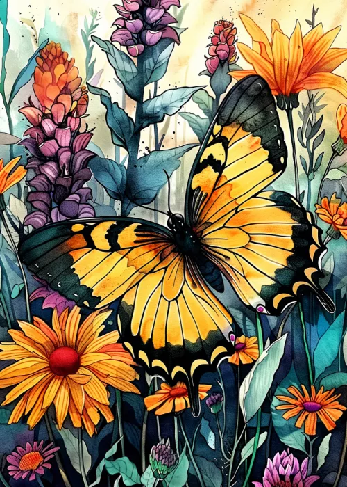 Jaszke, Justyna: Butterfly watercolor animal art 3