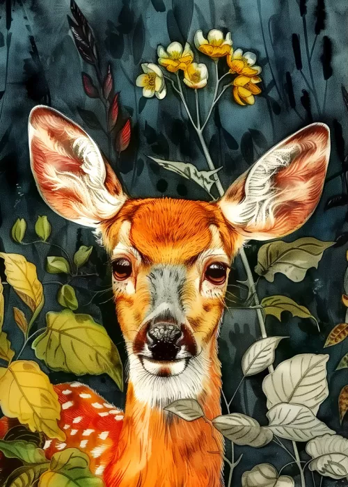 Jaszke, Justyna: Deer watercolor animal art 3