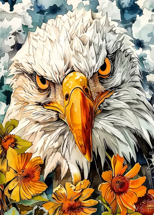 Jaszke, Justyna: Eagle watercolor animal art 1