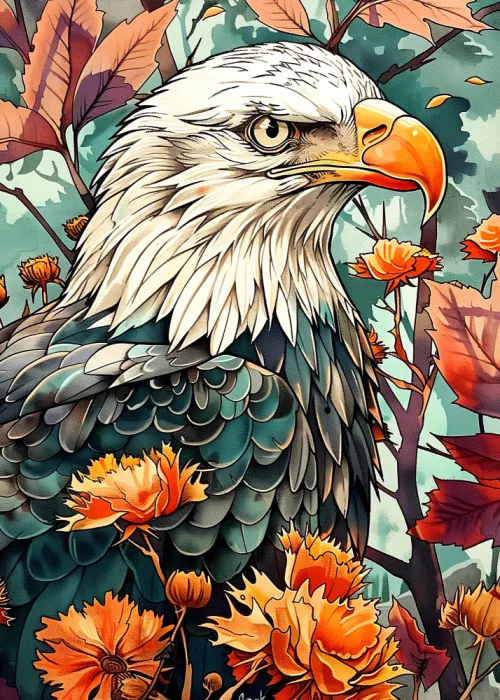 Jaszke, Justyna: Eagle watercolor animal art 4
