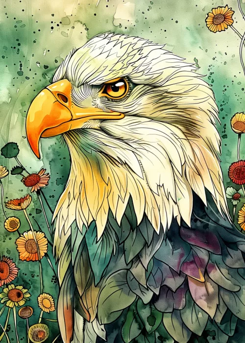 Jaszke, Justyna: Eagle watercolor animal art 3