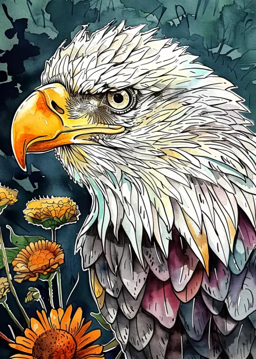 Jaszke, Justyna: Eagle watercolor animal art 5