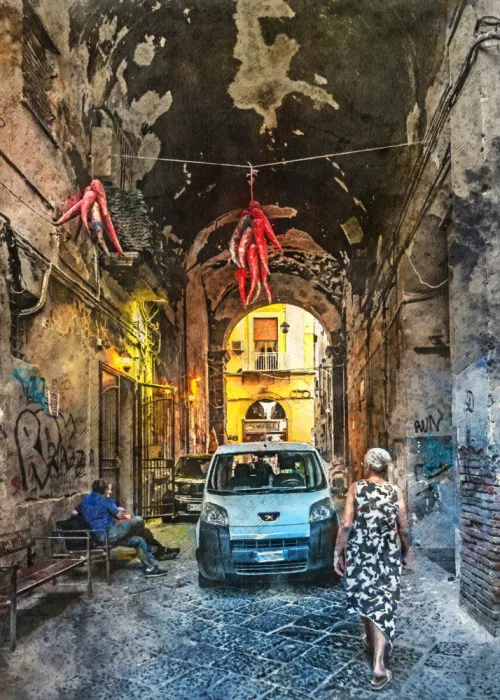 Jaszke, Justyna: Naples City Watercolor Art Italy (3)