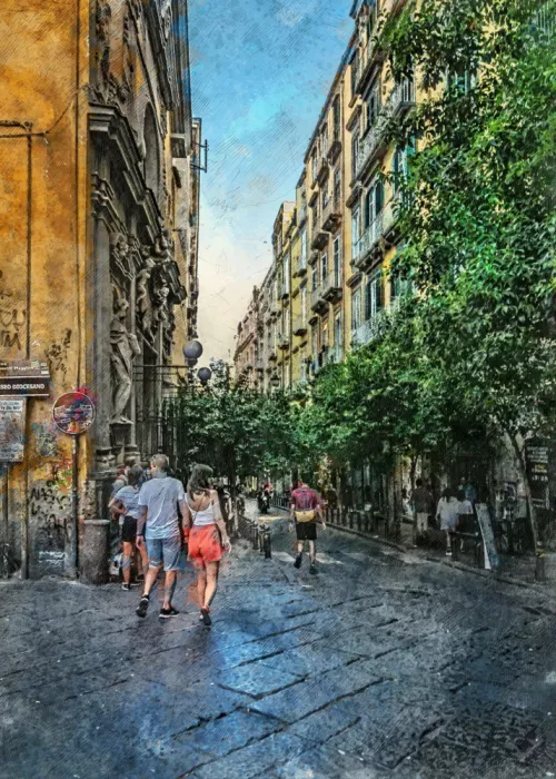 Jaszke, Justyna: Naples City Watercolor Art Italy (5)