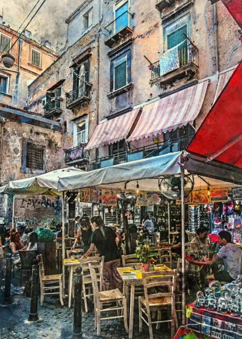 Jaszke, Justyna: Naples City Watercolor Art Italy (7)