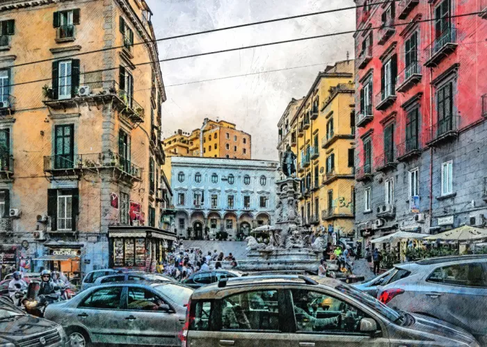 Jaszke, Justyna: Naples City Watercolor Art Italy (13)