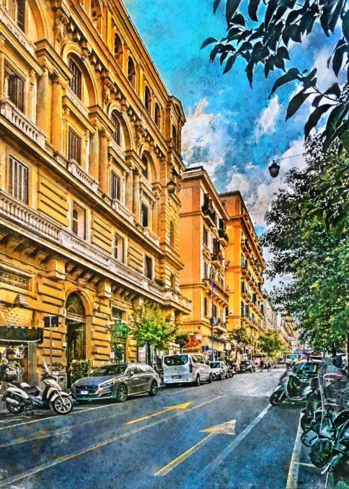Jaszke, Justyna: Naples City Watercolor Art Italy (15)
