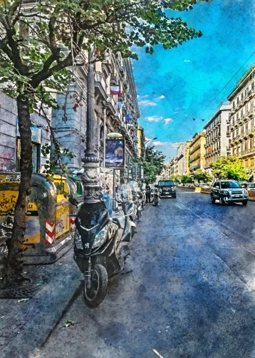 Jaszke, Justyna: Naples City Watercolor Art Italy (16)