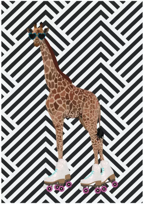 Manovski, Sarah: Giraffe Rollerskates retro