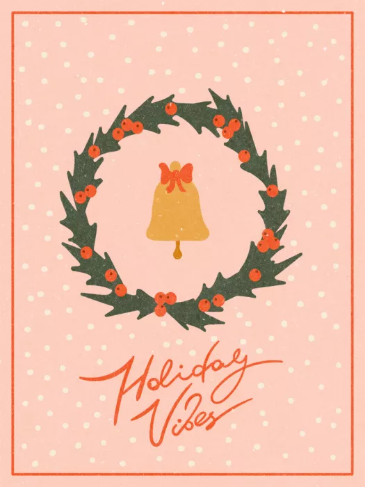 NKTN: Christmas wreath with bell and bow
