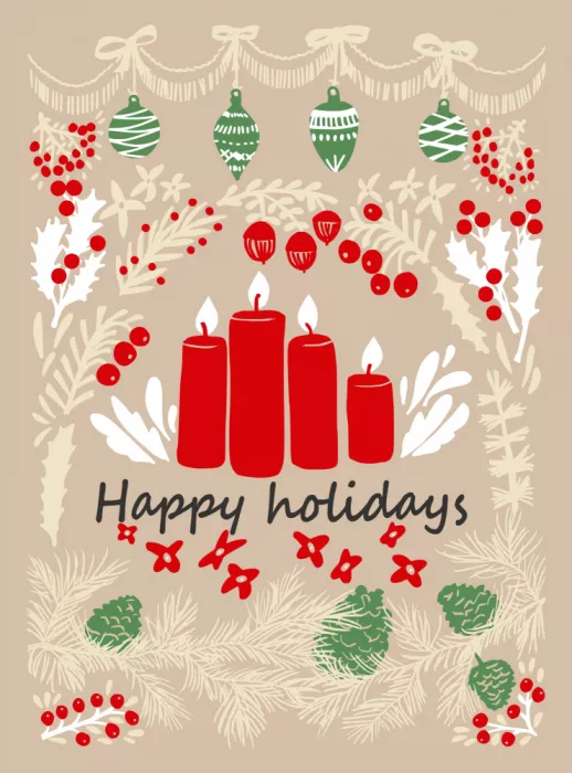 Annick: happy holidays - folk art illustration