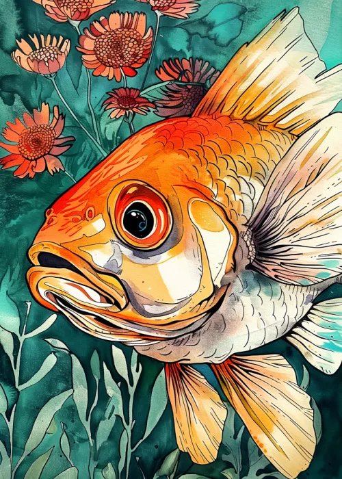 Jaszke, Justyna: Animal watercolor art fish 6