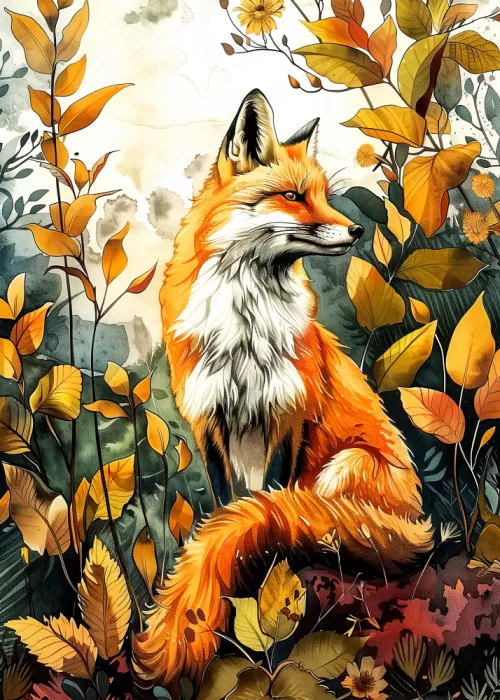 Jaszke, Justyna: Acuarela animal Zorro 1
