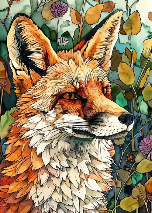 Jaszke, Justyna: Animal watercolor art Fox 5