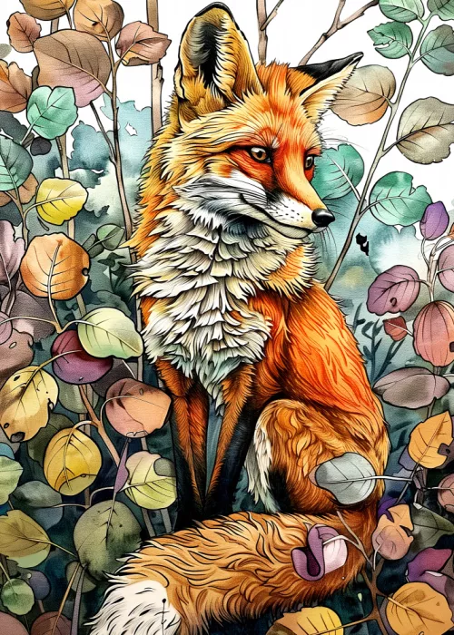 Jaszke, Justyna: Animal watercolor art Fox 7