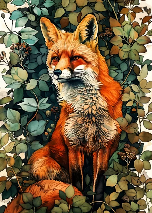 Jaszke, Justyna: Animal watercolor art Fox 9