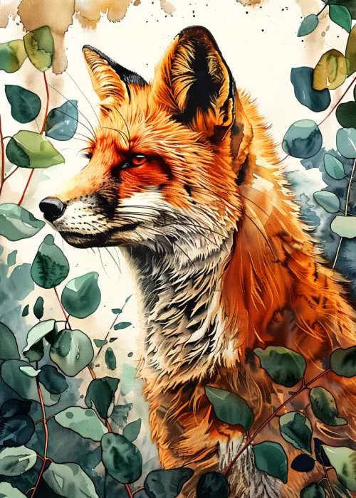 Jaszke, Justyna: Animal watercolor art Fox 10