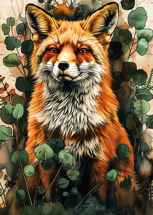 Jaszke, Justyna: Animal watercolor art Fox 11