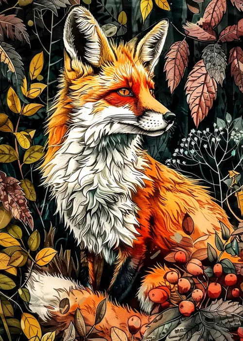 Jaszke, Justyna: Animal watercolor art Fox 12