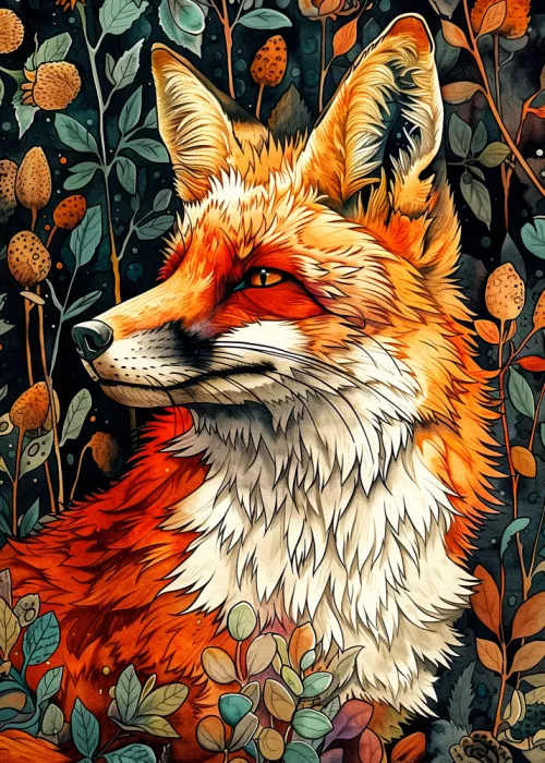 Jaszke, Justyna: Animal watercolor art Fox 14