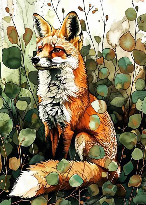 Jaszke, Justyna: Animal watercolor art Fox 16