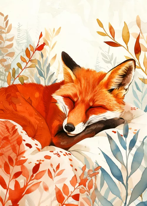 Jaszke, Justyna: Animal watercolor art Fox 17