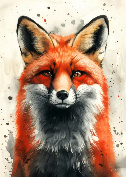 Jaszke, Justyna: Animal watercolor art Fox 18