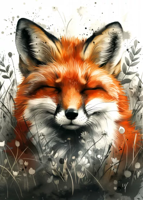 Jaszke, Justyna: Animal watercolor art Fox 20