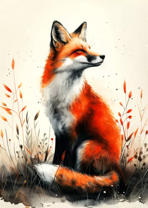 Jaszke, Justyna: Animal watercolor art Fox 21