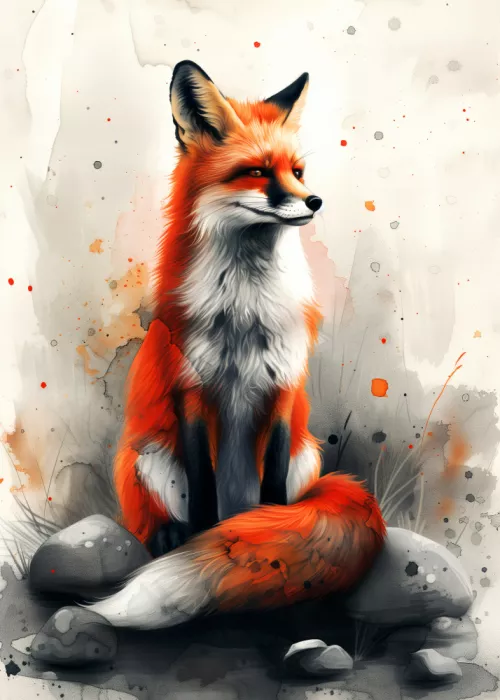 Jaszke, Justyna: Animal watercolor art Fox 23
