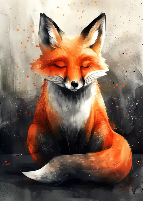 Jaszke, Justyna: Animal watercolor art Fox 26