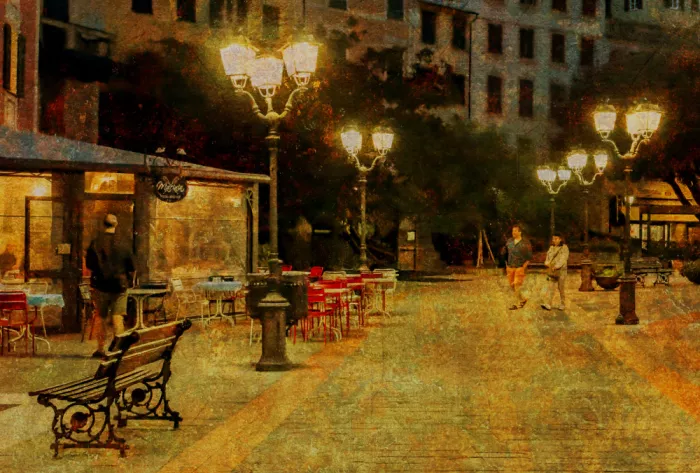 Dupont, Isabelle: Street lamps at night