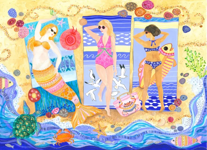 Brent, Isabelle: Scène de plage colorée