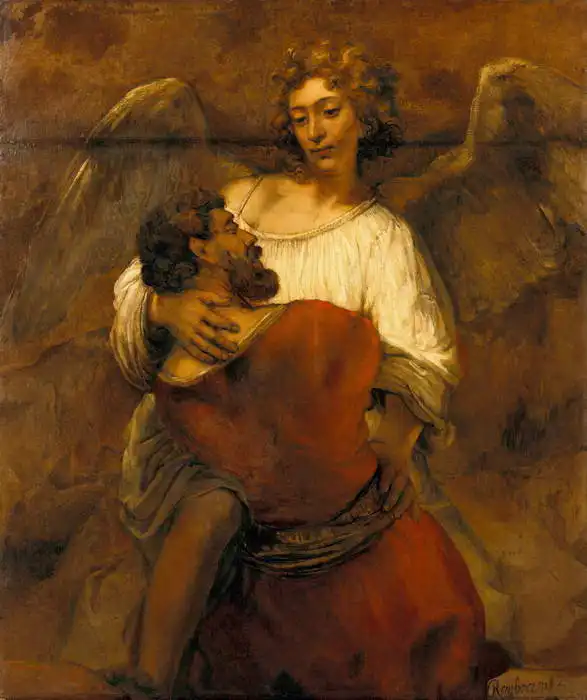 Rembrandt, van Rijn: Jákob zápasí s andělem