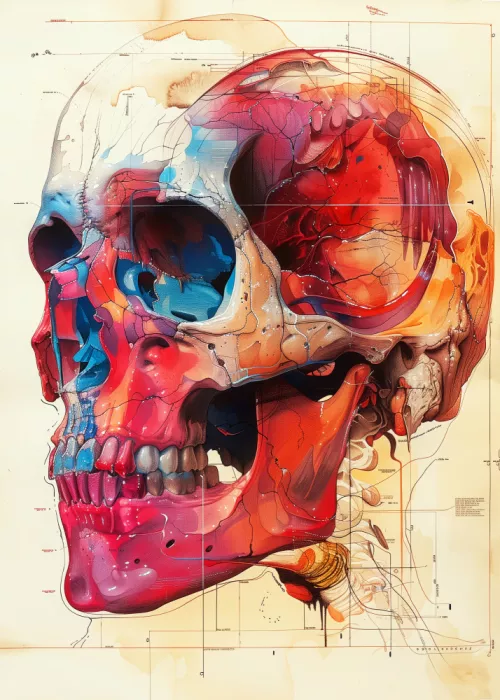 Jaszke, Justyna: Anatomy Art 1 skull