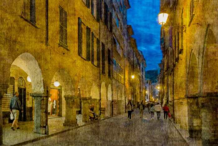 Dupont, Isabelle: Arcades at night
