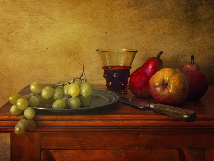 Marcel, Christian: Still Life with Pears and Grapes