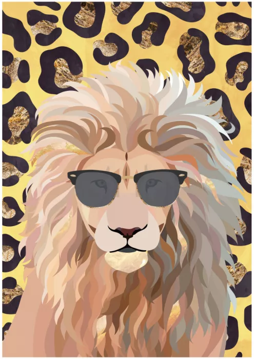 Manovski, Sarah: Leopard Print Lion Yellow