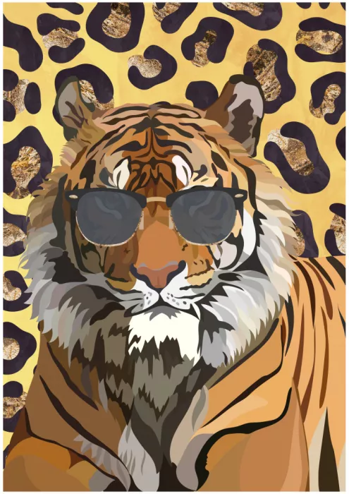 Manovski, Sarah: Leopard Print Tiger Yellow