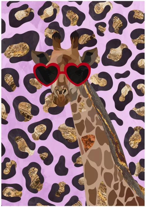 Manovski, Sarah: Leopard Print Giraffe Pink